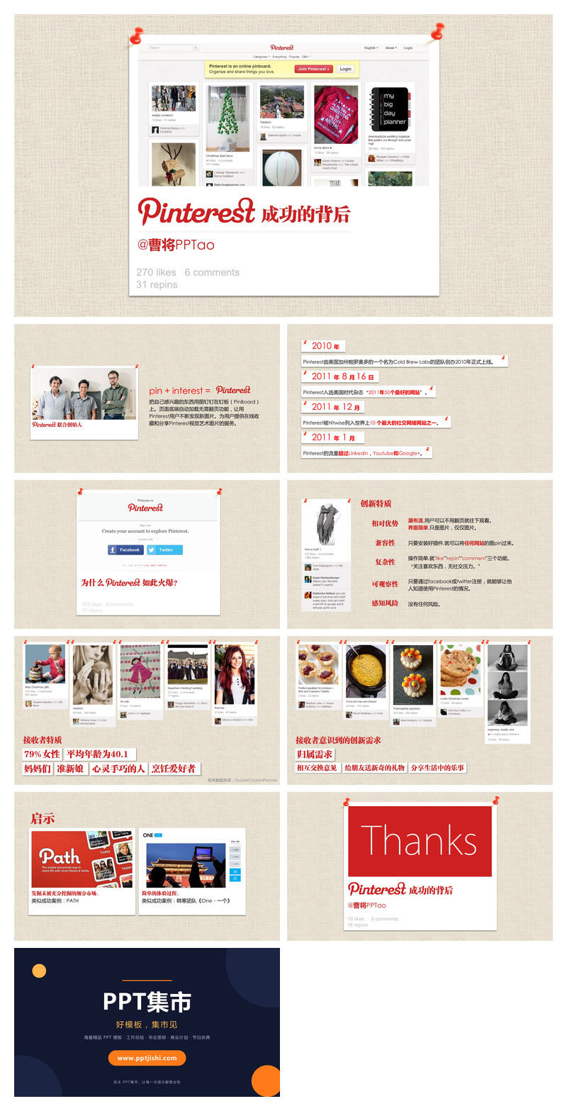 pinterest成功的启示PPT