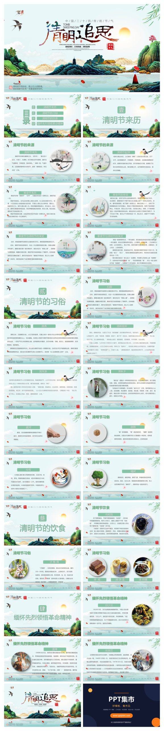 清明节的由来传统习俗PPT模板