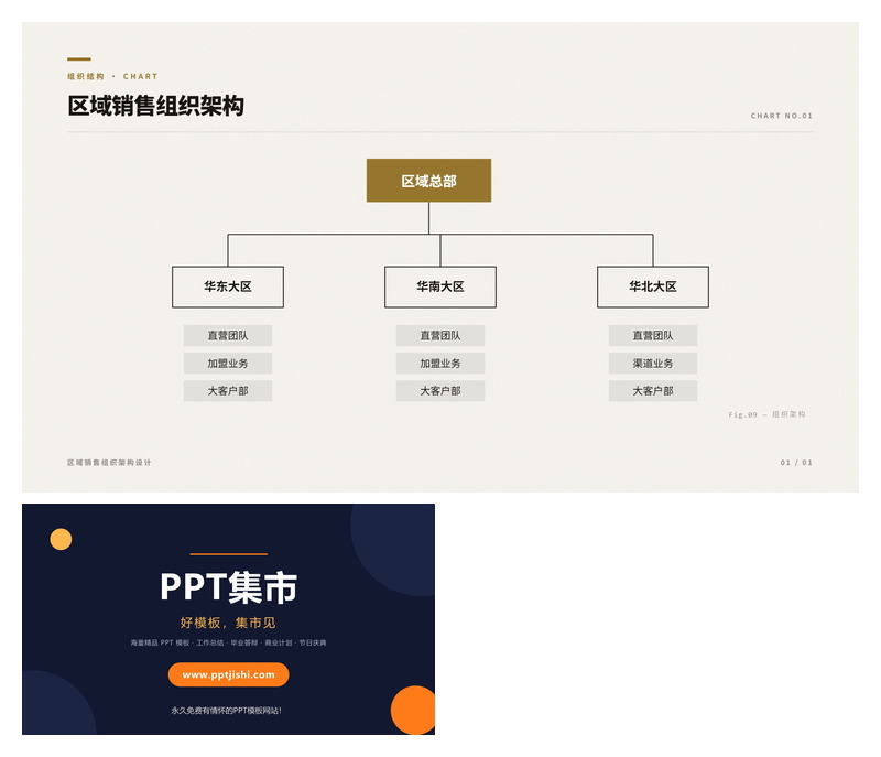 区域销售组织架构PPT图表