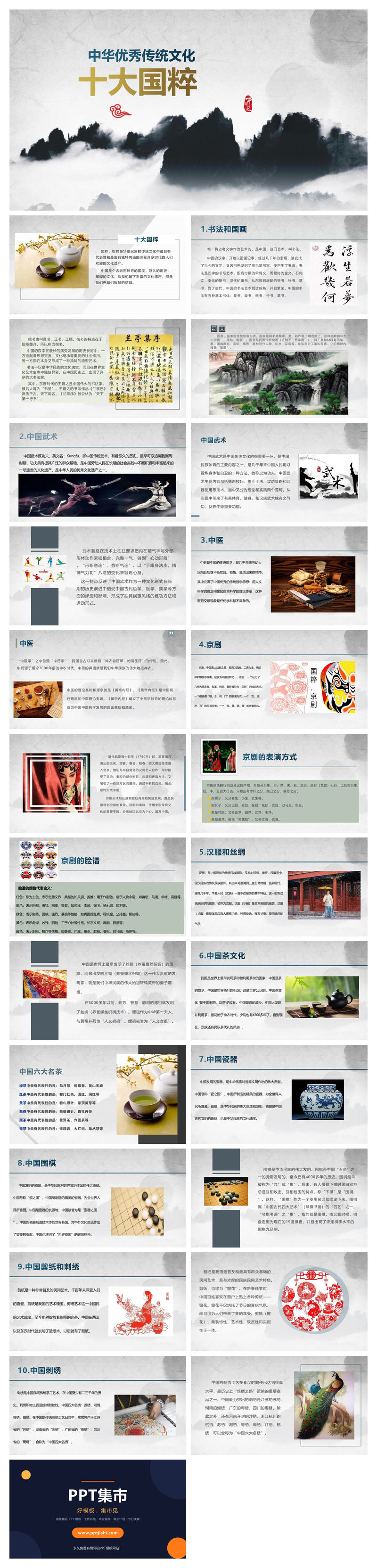 传统文化十大国粹PPT模板