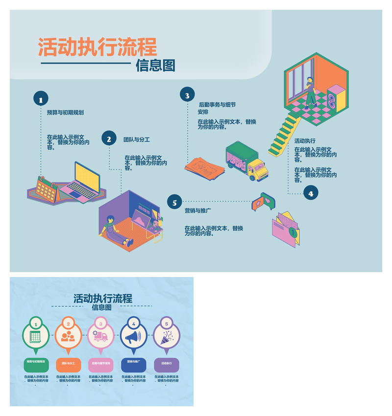 活动执行流程图PPT模板_活动策划_可编辑
