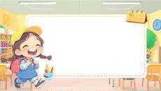 两张彩色可爱卡通小朋友PPT背景图片