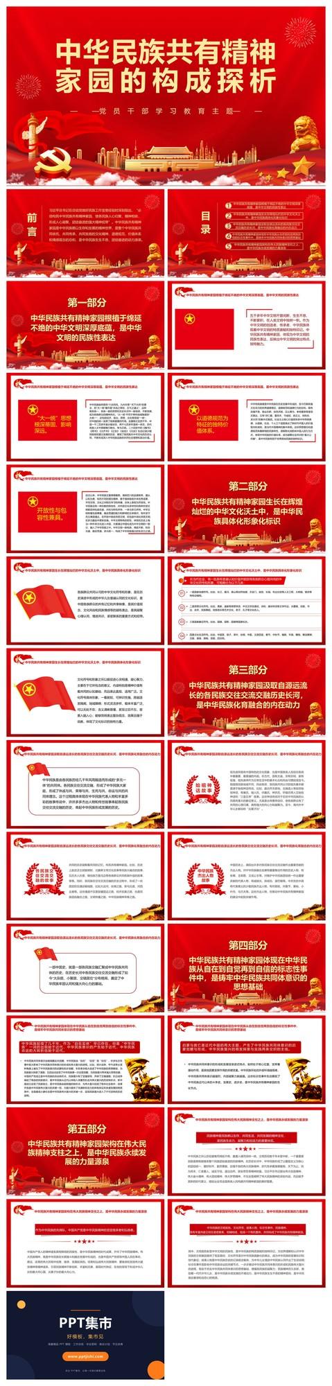中华民族共有精神家园构成探析PPT模板