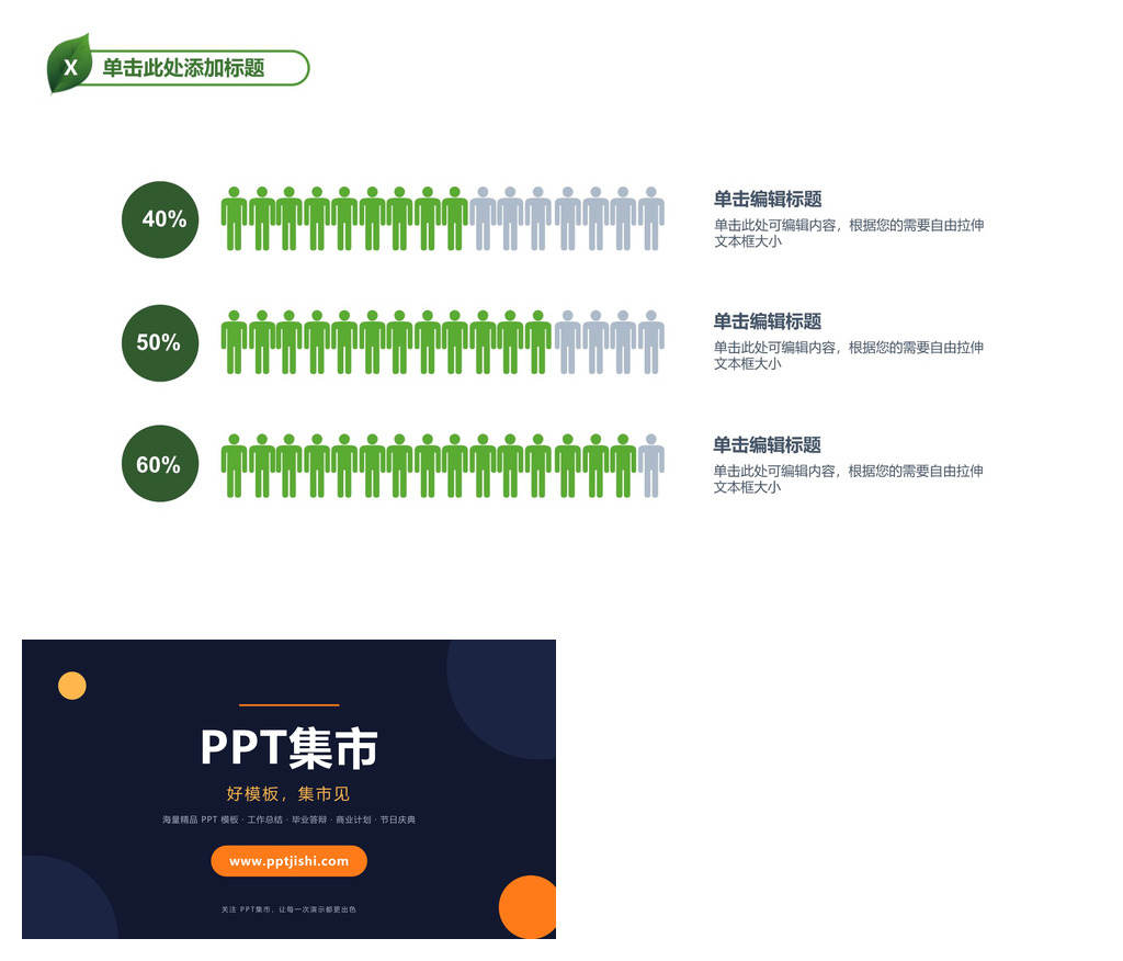 小人人数比例分析说明PPT模板