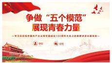 争做五个模范展现青春力量PPT模板