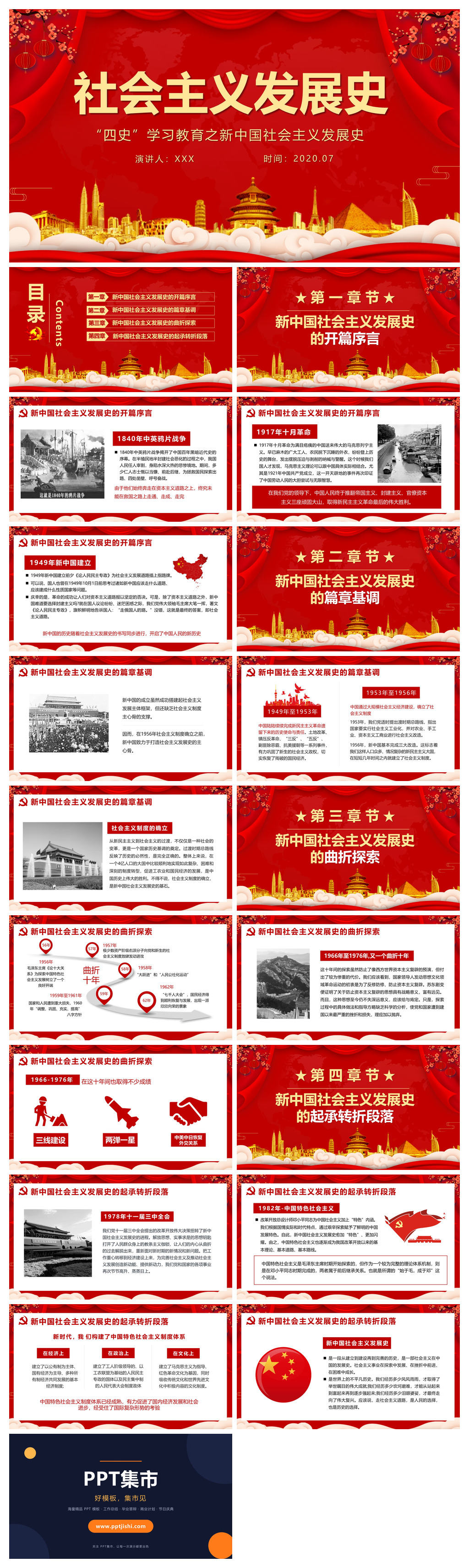 四史学习社会主义发展史PPT模板