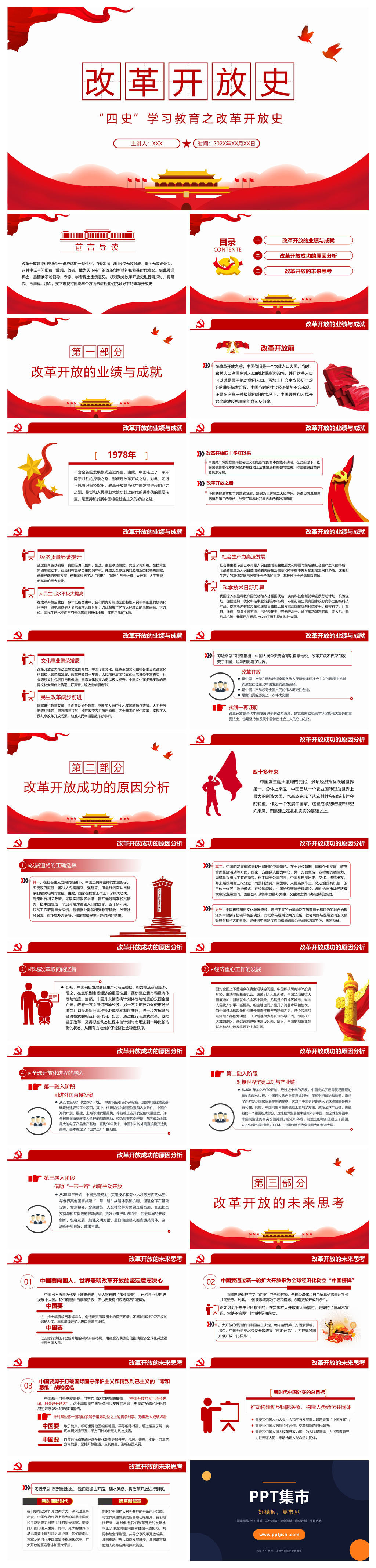 四史教育学习之改革开放史PPT模板