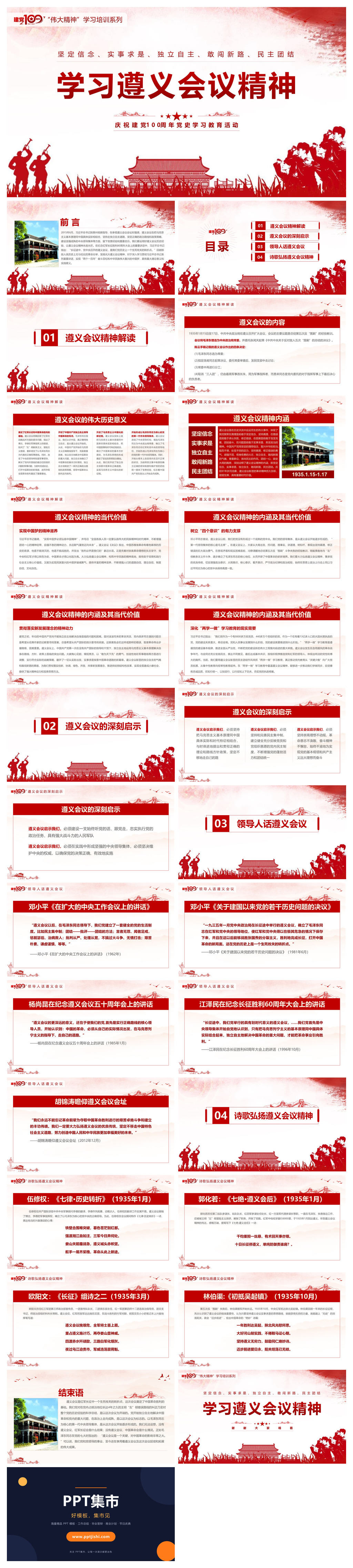 学习遵义会议精神PPT模板