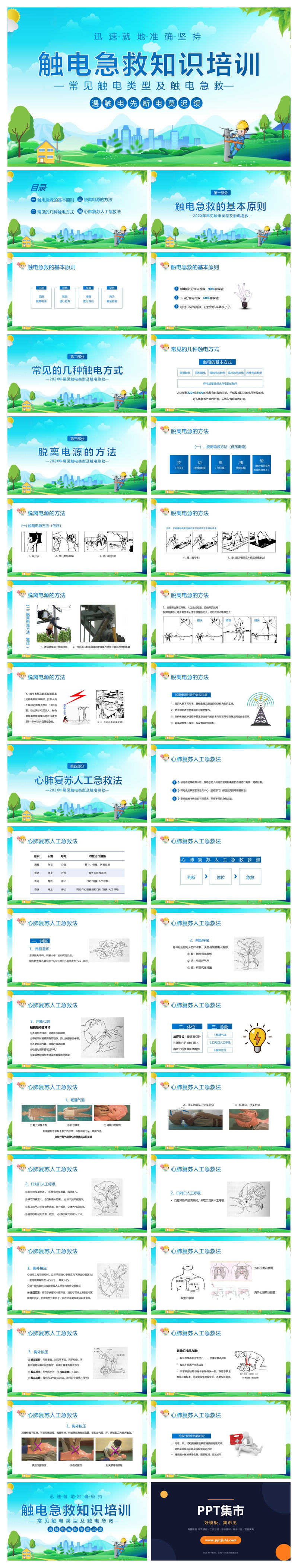 触电急救知识培训PPT模板
