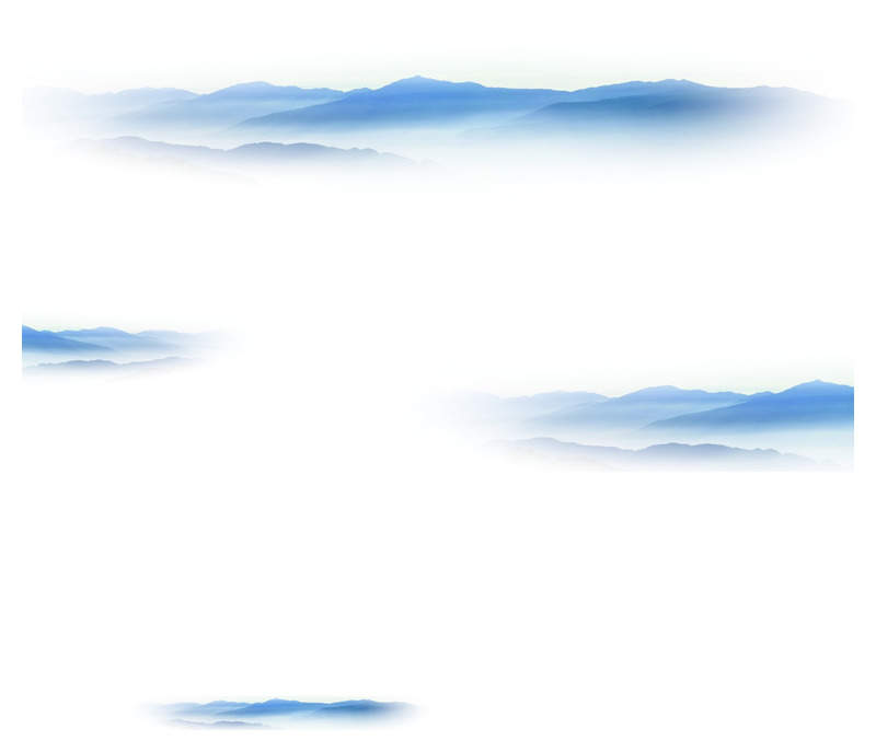 淡雅写意远山云雾PPT背景