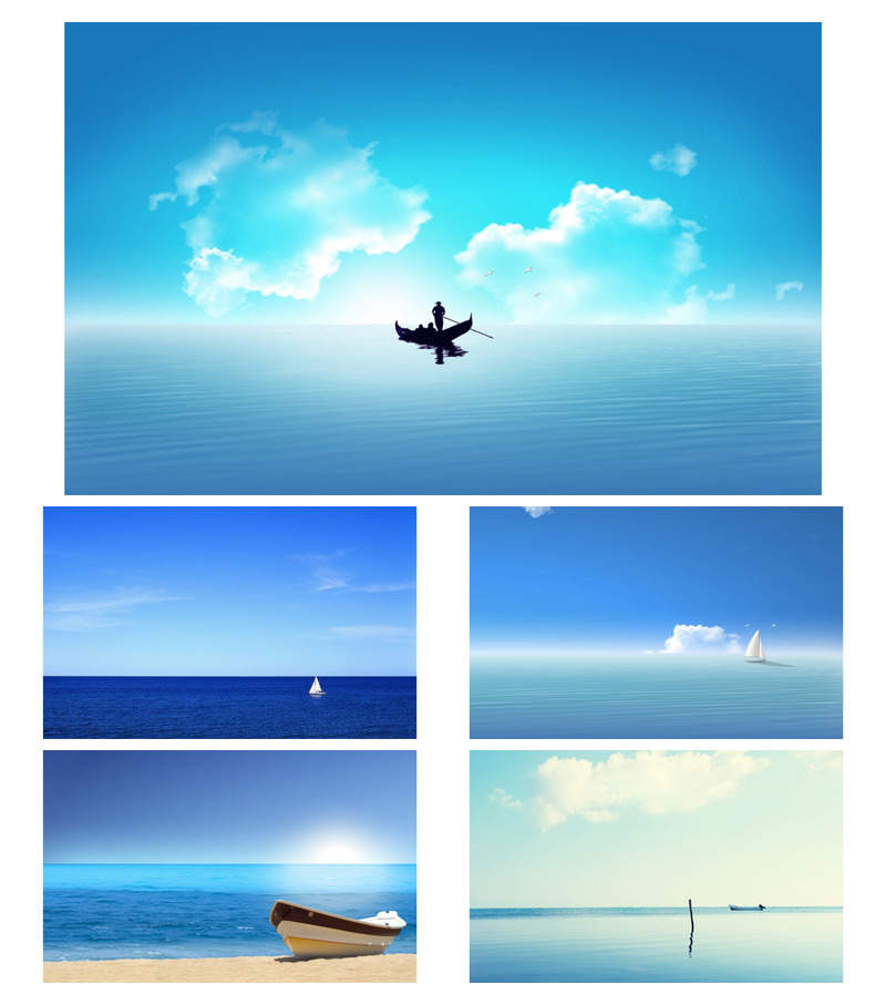 海上的帆船小船PPT背景图片