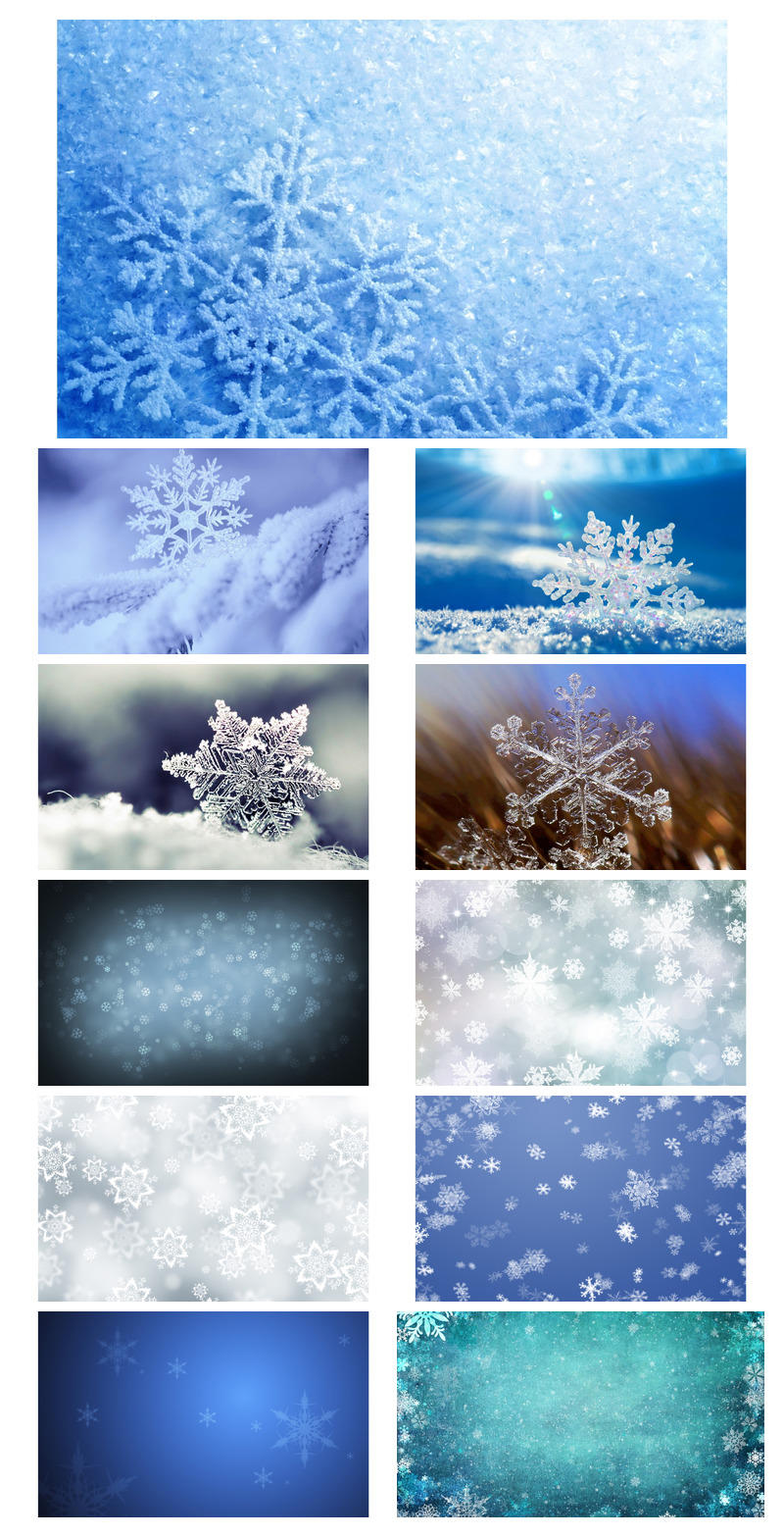 雪花特写PPT背景图片