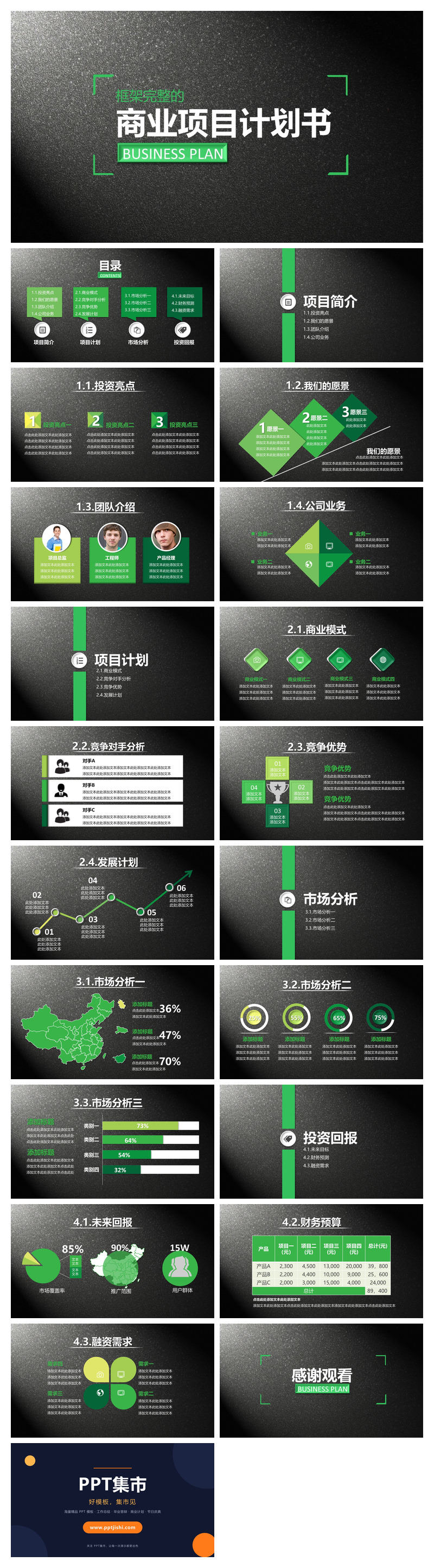 质感商业项目计划书PPT模板