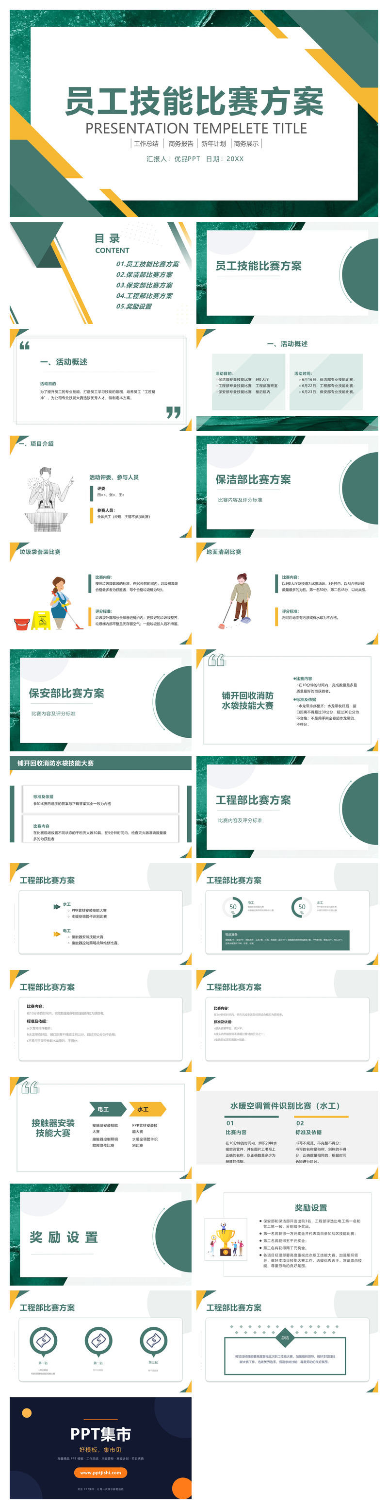 员工技能比赛方案PPT模板