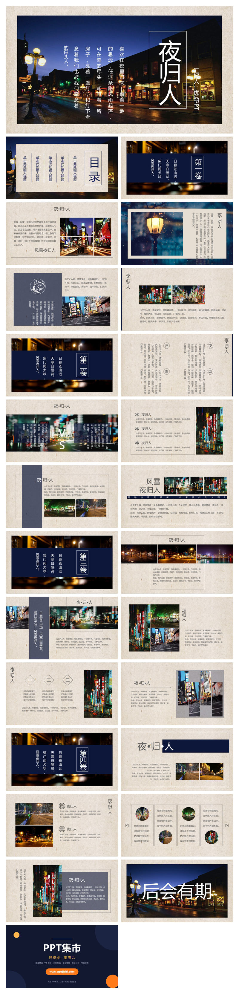 文艺相册旅行日记PPT模板