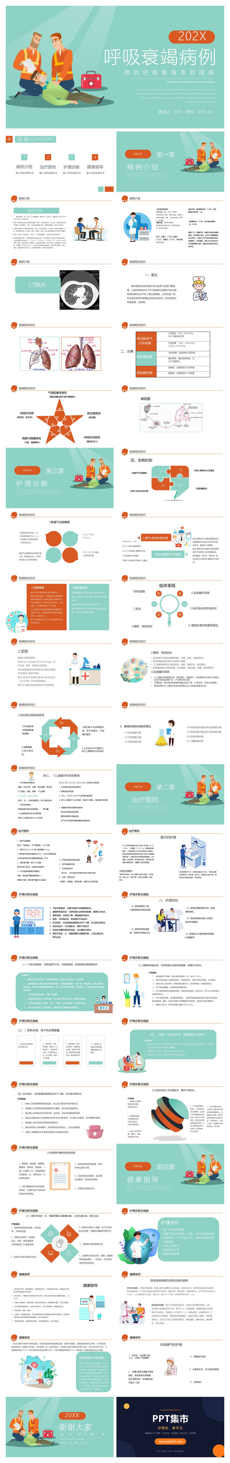 呼吸衰竭护理治疗病例分析PPT模板