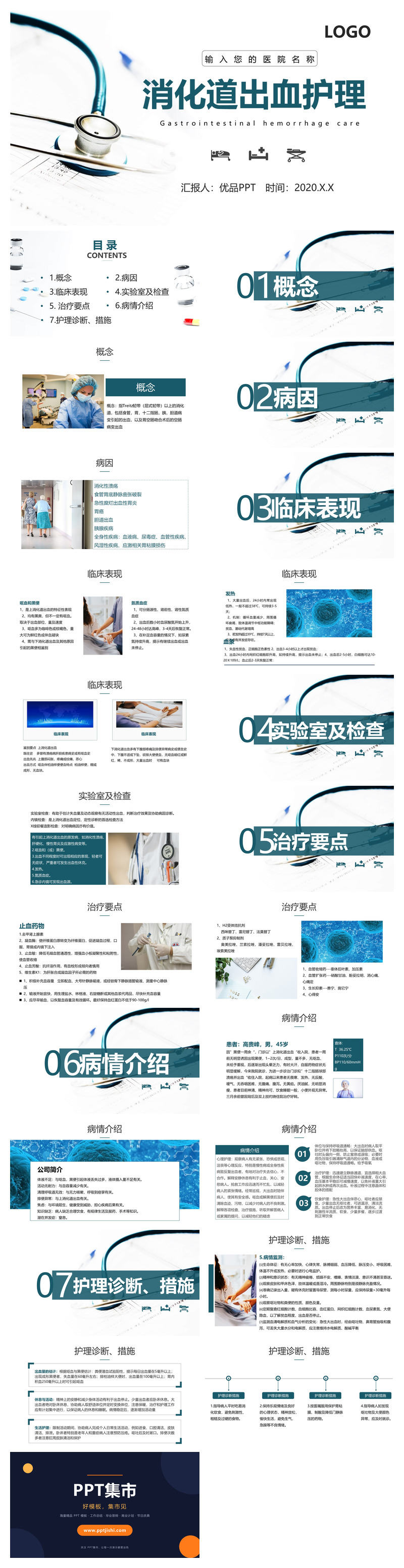 消化道出血护理查房PPT模板
