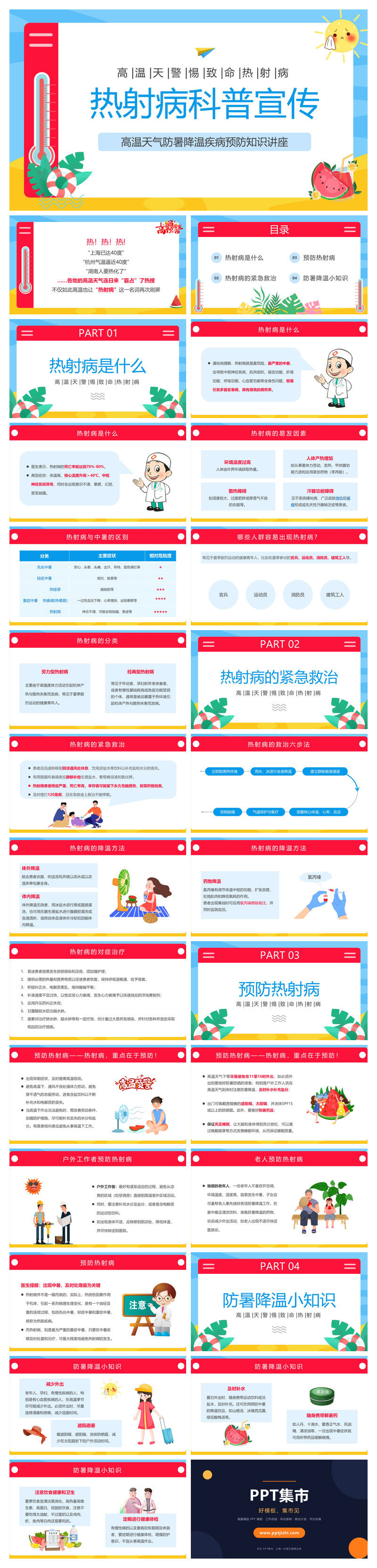 热射病科普宣传PPT模板