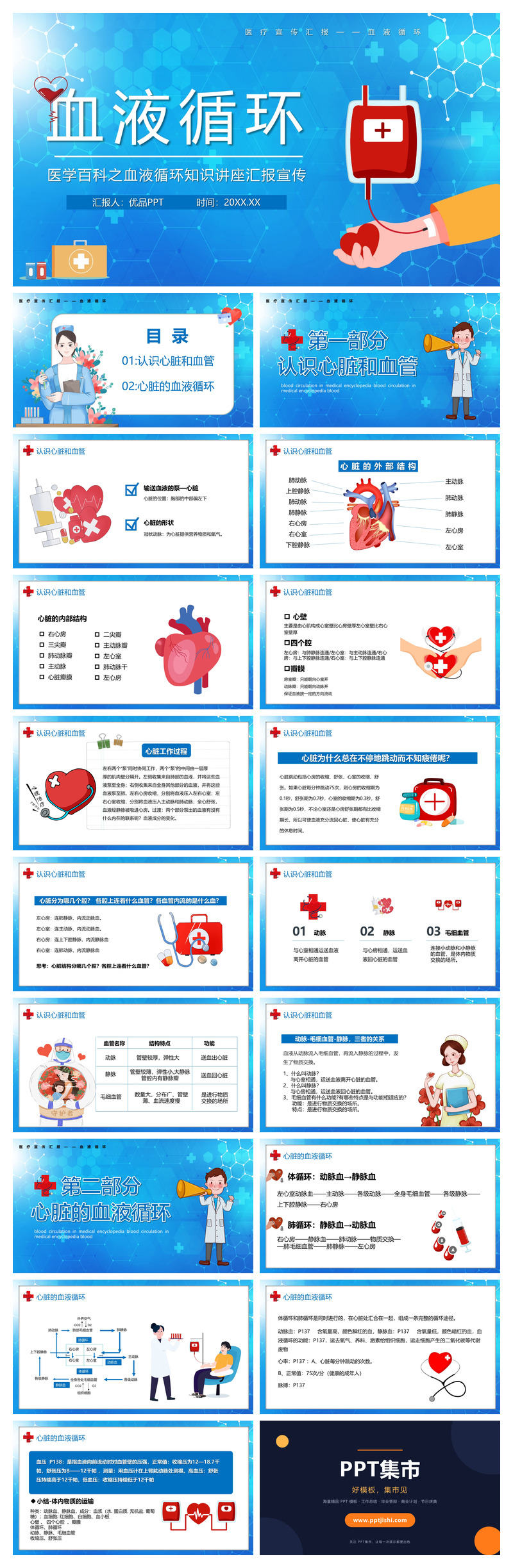 血液循环知识培训讲座PPT模板