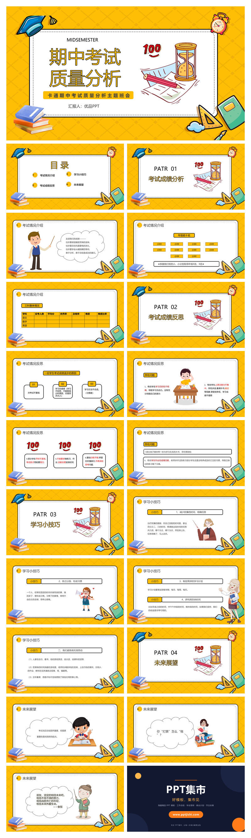 其中考试质量分析班会PPT模板