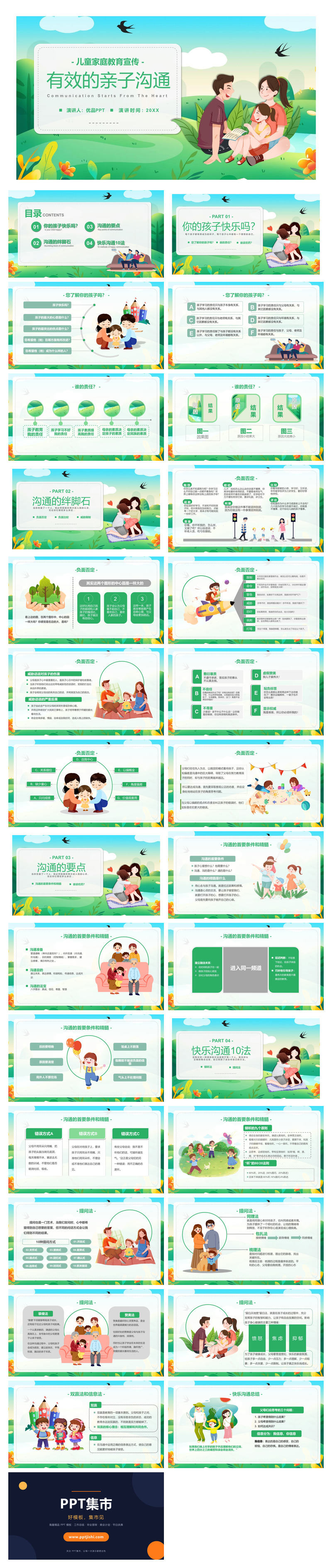 有效亲子沟通技巧PPT模板