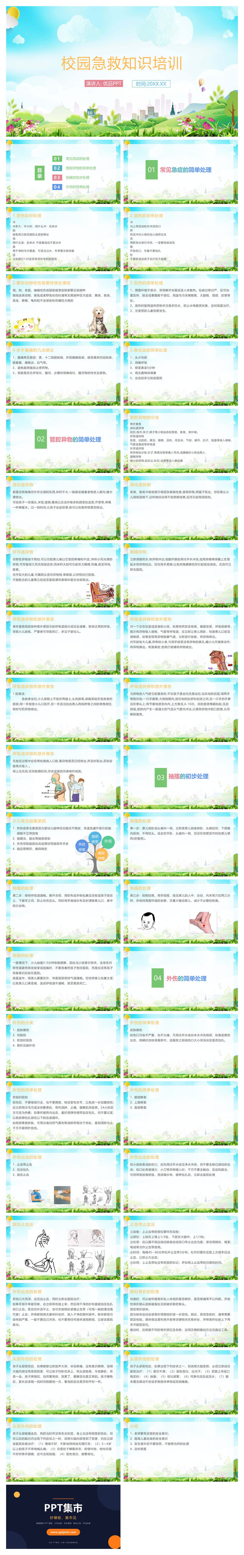 校园急救知识培训PPT模板