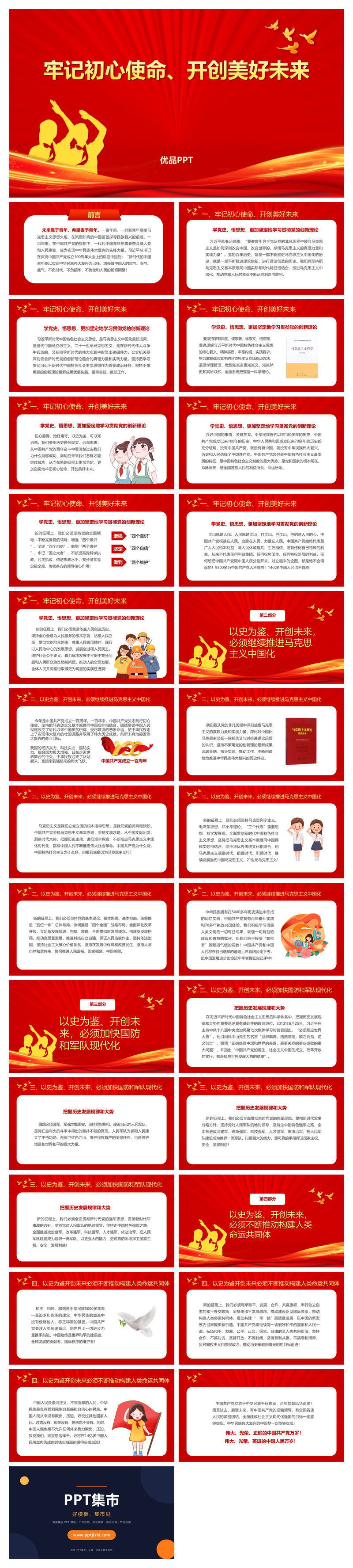牢记初心使命开创美好未来PPT模板