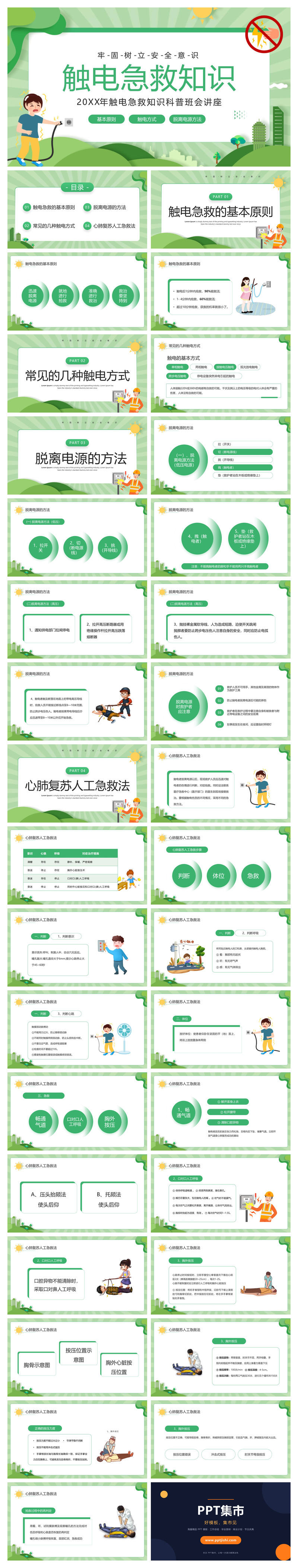 防触电急救知识PPT模板