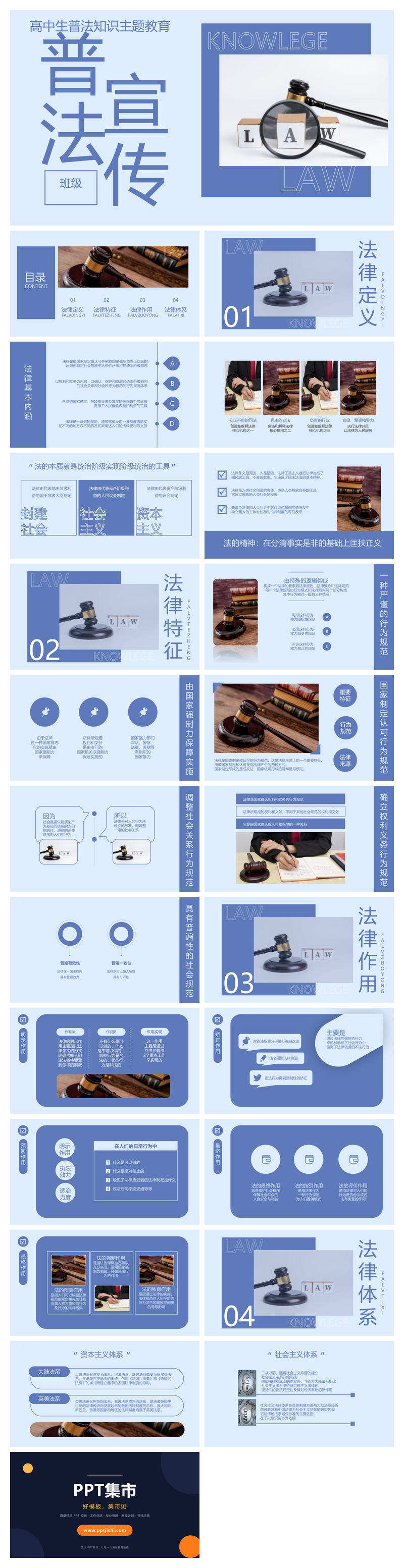 青少年普法教育宣传课件PPT模板