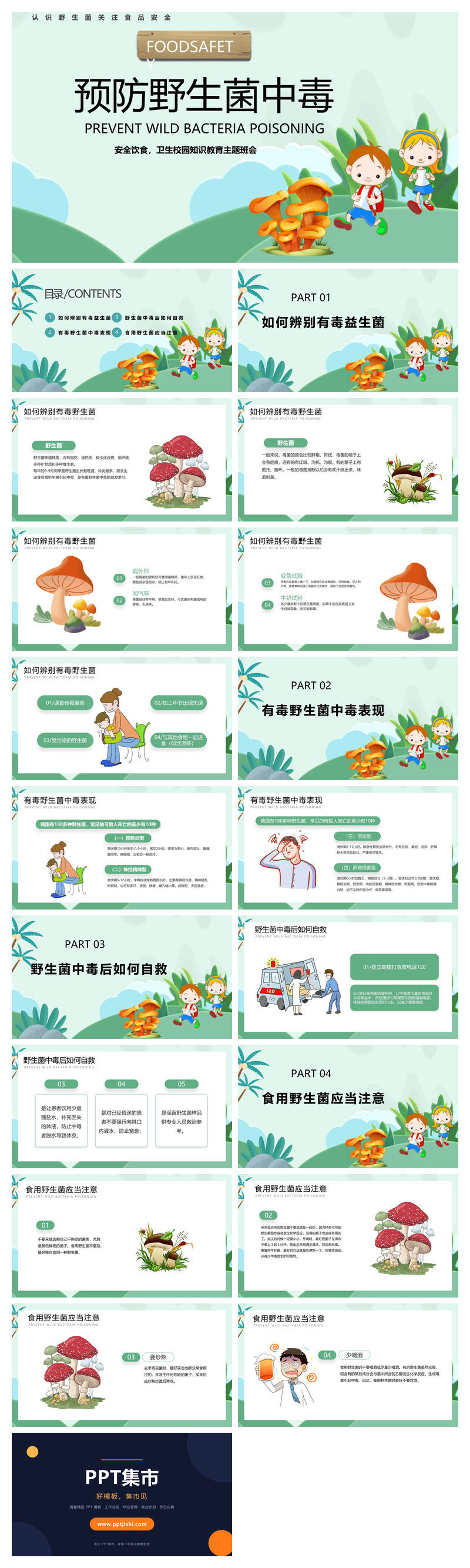 预防野生菌中毒教育PPT模板