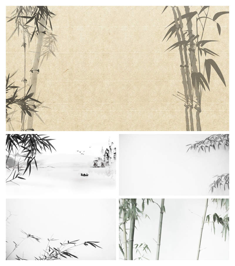 复古中国风竹子PPT背景图片