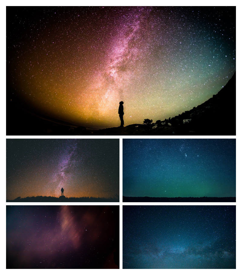 夜空星空繁星点点PPT背景图片