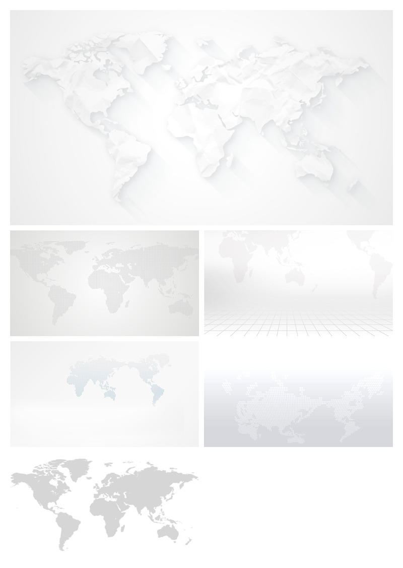 大气灰色世界地图PPT背景图片