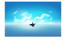 海上的帆船小船PPT背景图片
