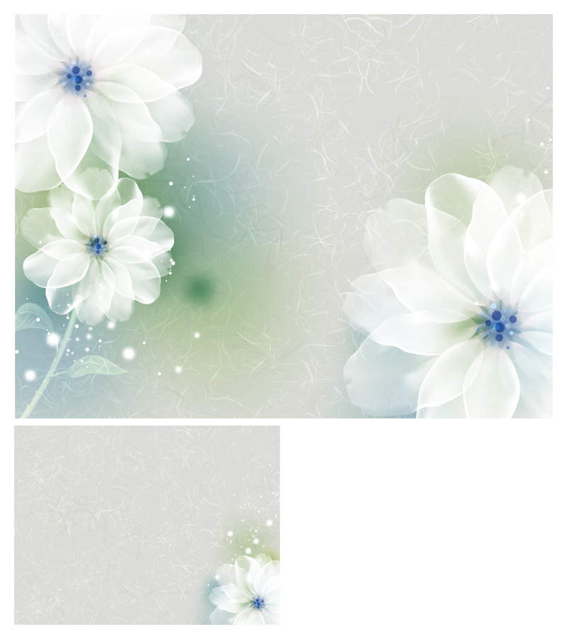 淡雅柔美花朵PPT背景图片