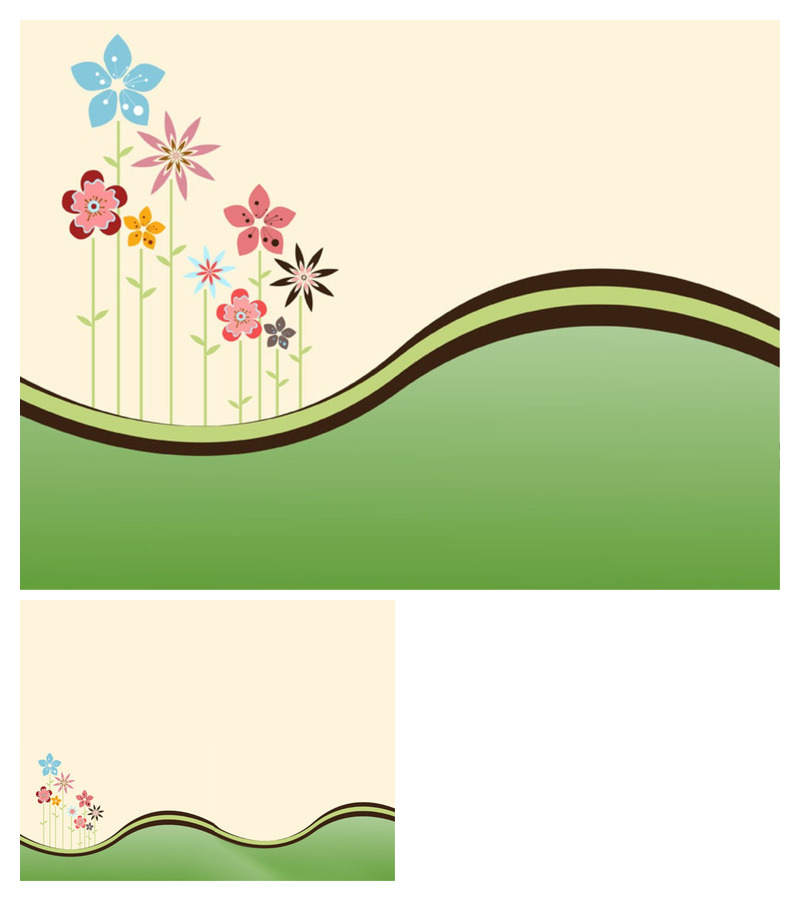 矢量花朵幻灯片背景图片
