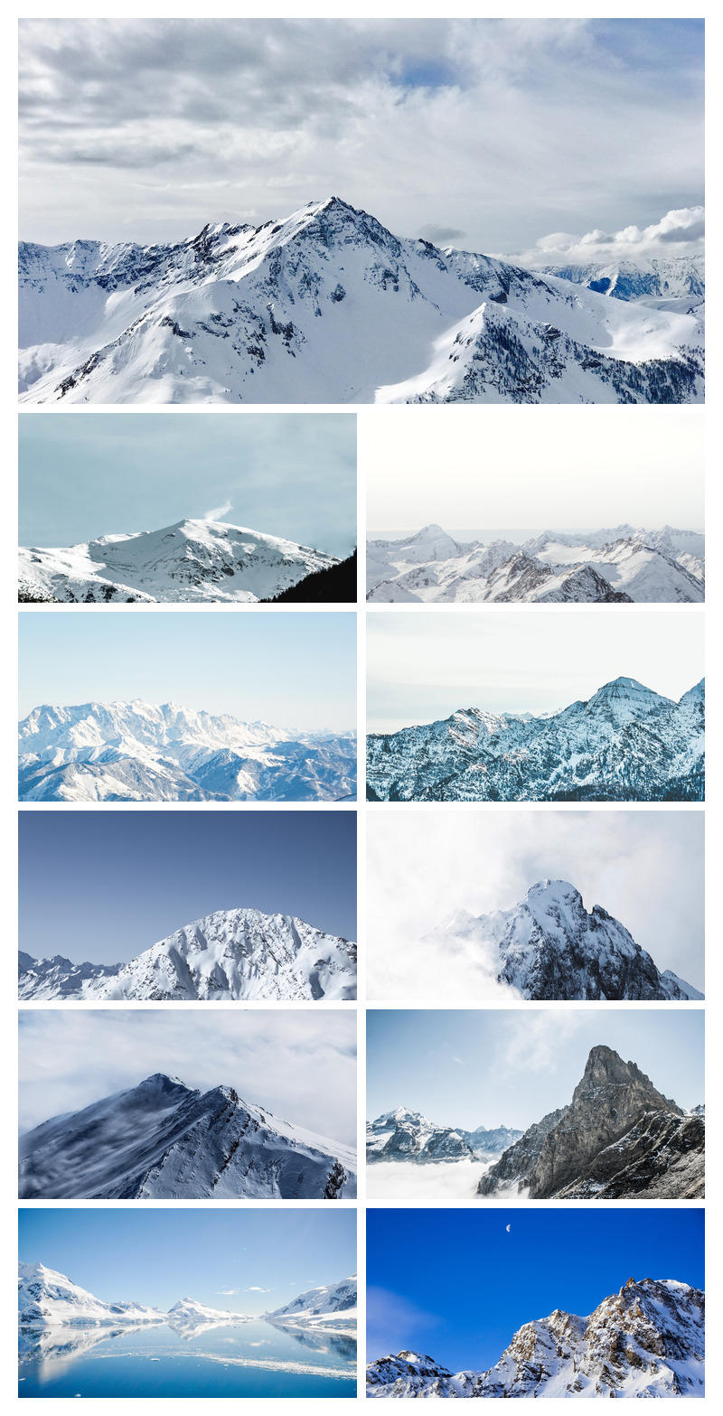 雪山山峰PPT背景图片