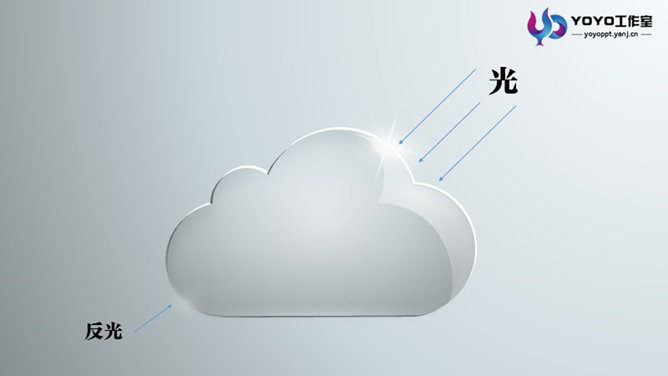 PPT绘制玻璃质感云图标