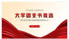 红色大学生团支书党员干部竞选PPT模板