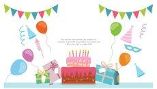扁平化图文排版生日PPT模板