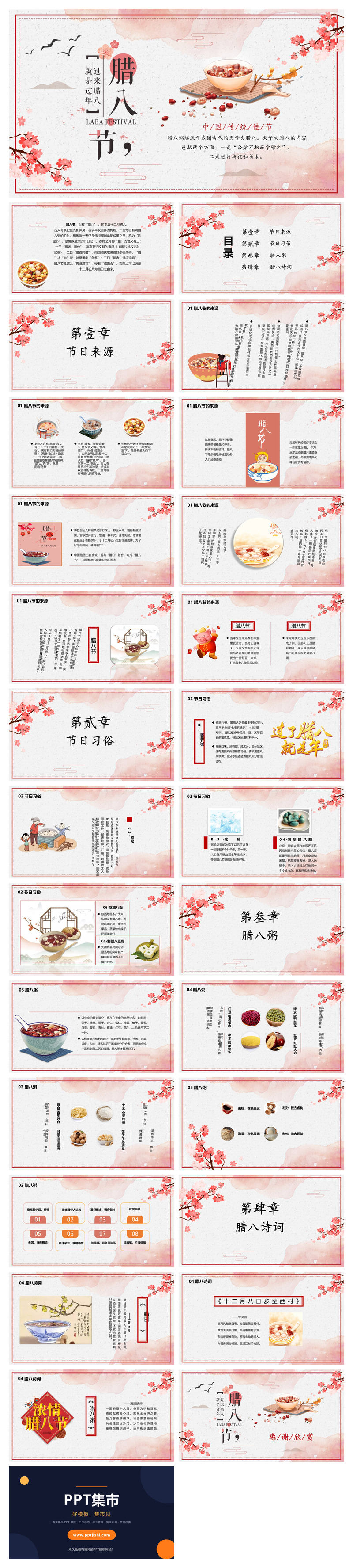 腊八节由来习俗介绍PPT模板