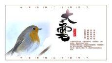 小鸟大雪节气主题PPT模板