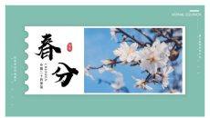 春天桃花春分节气PPT模板