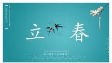 花朵燕子立春节气PPT模板