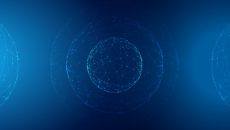 科技线条球体信息技术PPT背景图片
