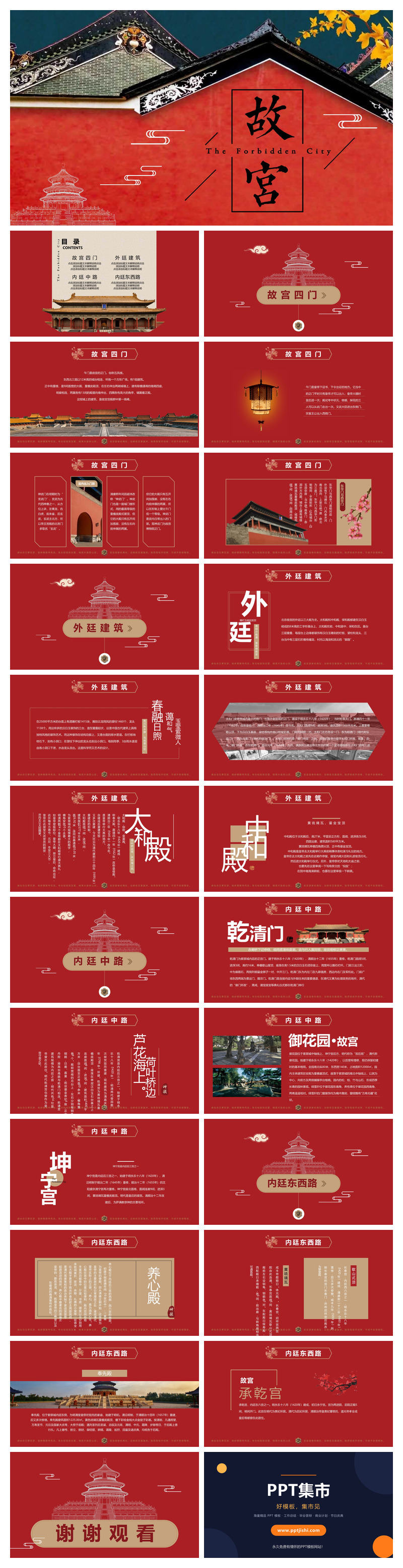 大气故宫介绍简介PPT模板