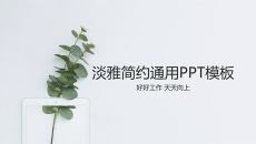 淡雅简约绿色清新PPT模板
