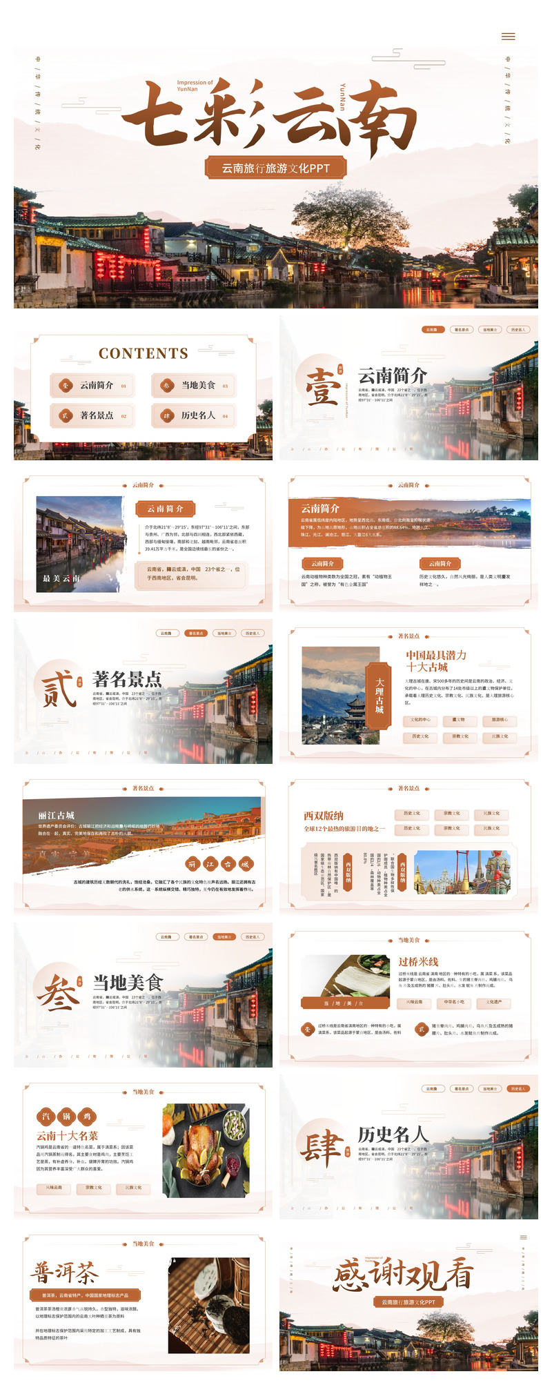 云南旅游宣传介绍PPT模板
