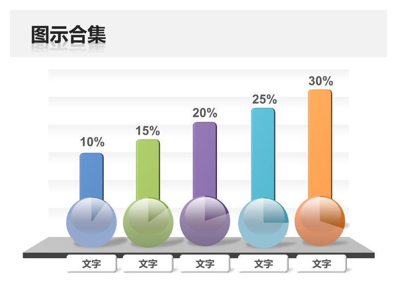 饼图柱形组合图PPT素材